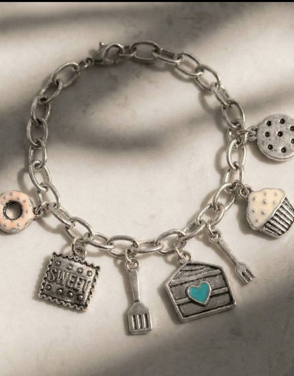 A Bite of Sweet Cake Charm Bracelet